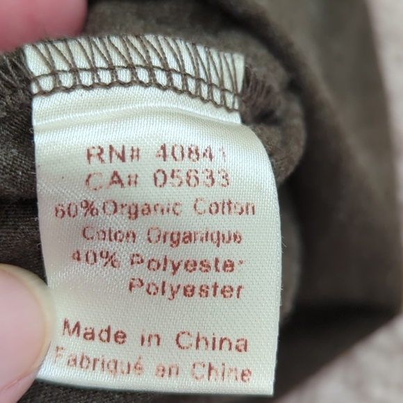 Ecoths Brown Men's XXL Shirt Long Sleeve Tee Soft Organic Cotton Blend V… - Picture 3 of 8